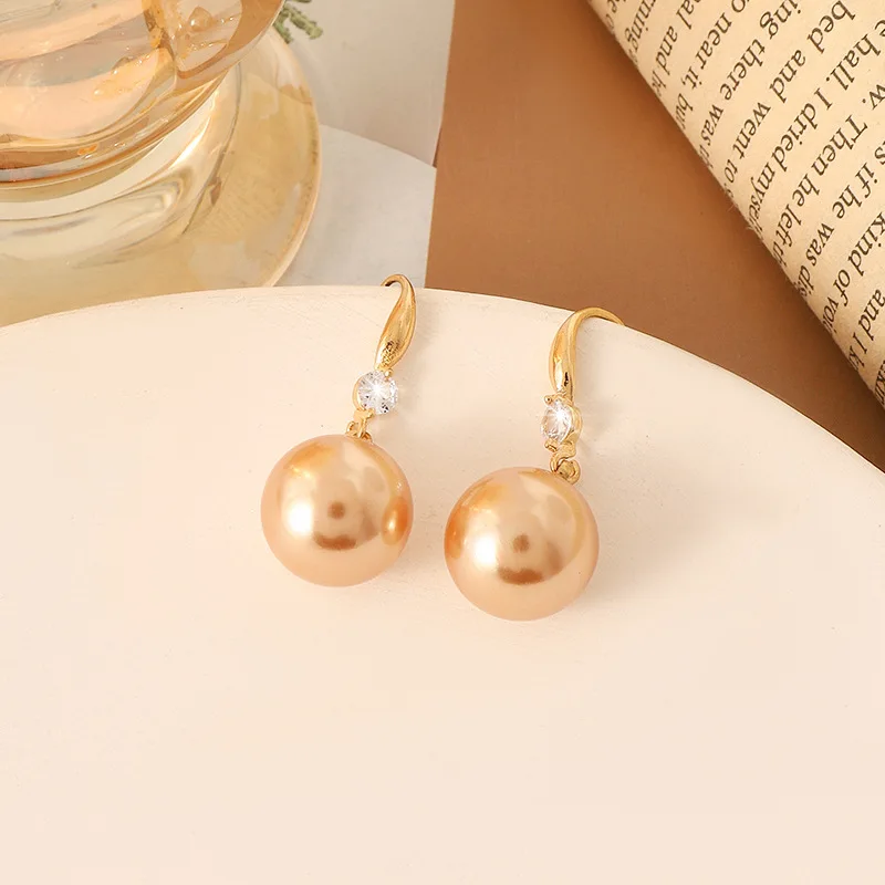 Jewelry for Women round Pearl Earrings for Women Red White Earrings Wedding Engagement Valentines Day Gift