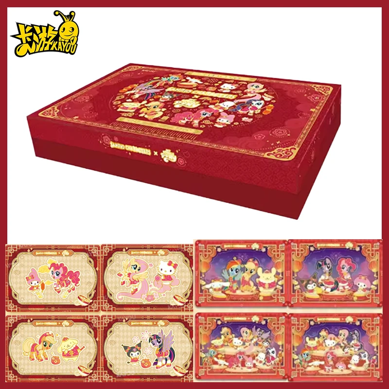

2026 KAYOU Оригинальные коллекционные карточки Sanrio Characters X My Little Pony: Новогодний подарочный набор «Лига удачи», аниме-карточки, игрушки, подарки