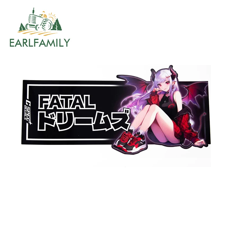 EARLFAMILY 13cm Devil Girls Strip Style Car Decor Decals Personal Cool Design Vinyl Car Stickers Rearview Mirror Car Goods