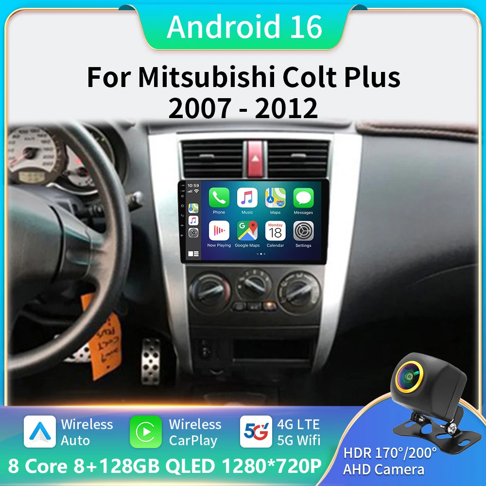 

Car Android 16 For Mitsubishi Colt Plus 2007-2012 Auto Head Unit Radio Multimedia Player Navigation GPS No 2din DVD 5G WIFI BT