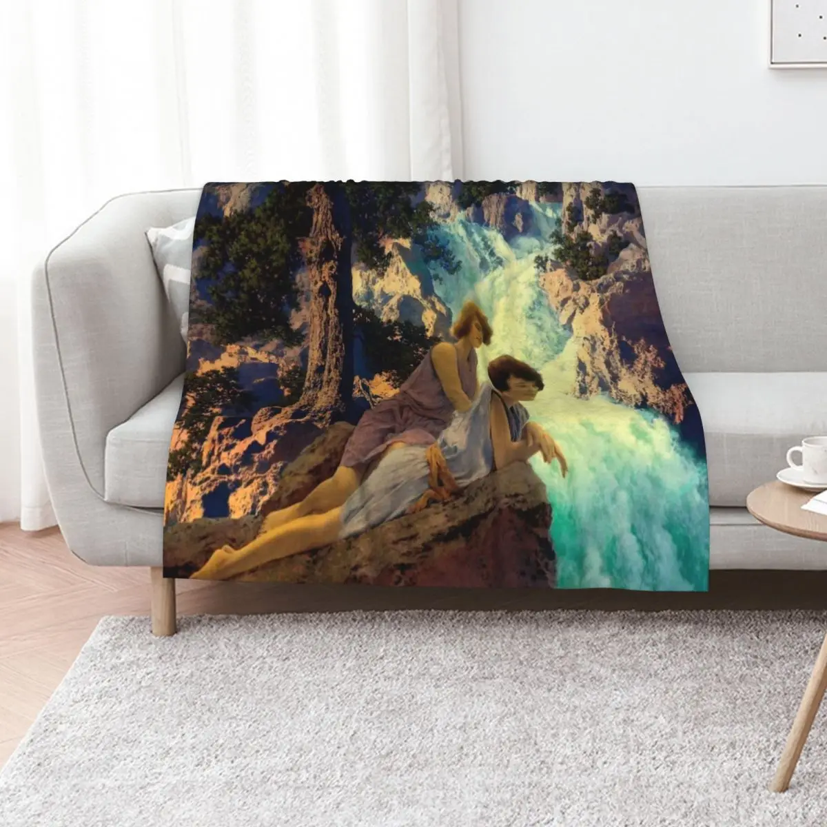 

Maxfield Parrish. Waterfall Throw Blanket Blankets For Bed Plaid Beach Soft Plush Plaid Blankets