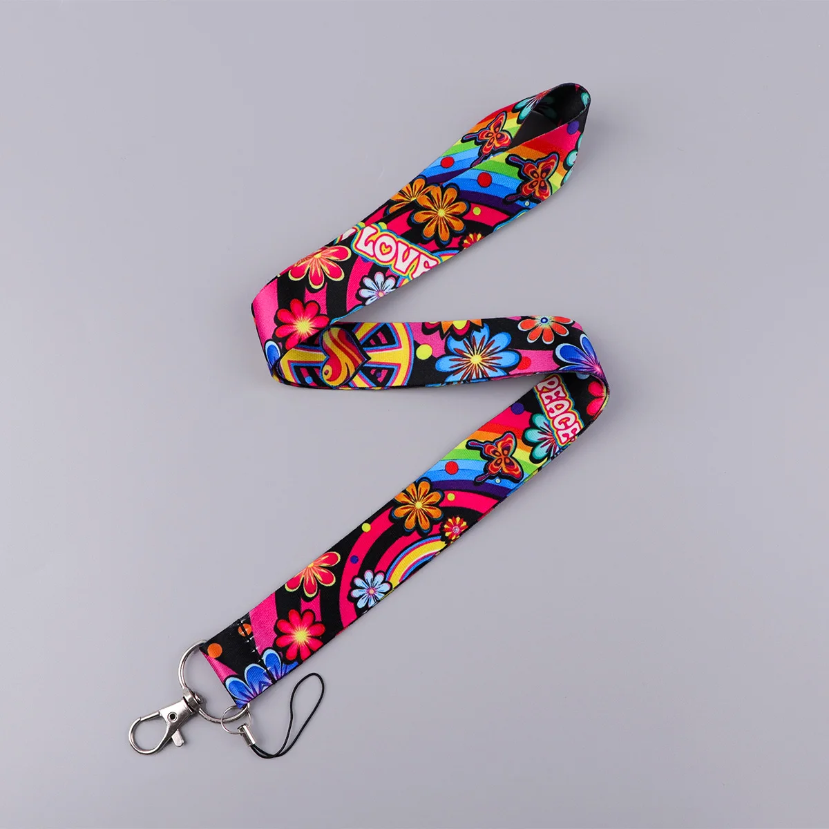 قوس قزح يقتبس الرقبة حزام الحبل لمفتاح بطاقة الهوية الساموراي شارة حامل DIY شنق حبل كيرينغ اكسسوارات الهدايا تأثيري