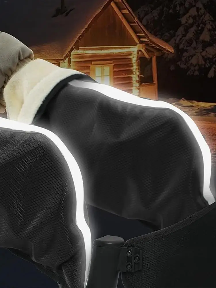 AliExpress NONE Thermal Windproof Waterproof Wheelchair Gloves Reflective for Rollator Bike Mobility Aid Winter Velvet Lined Mittens