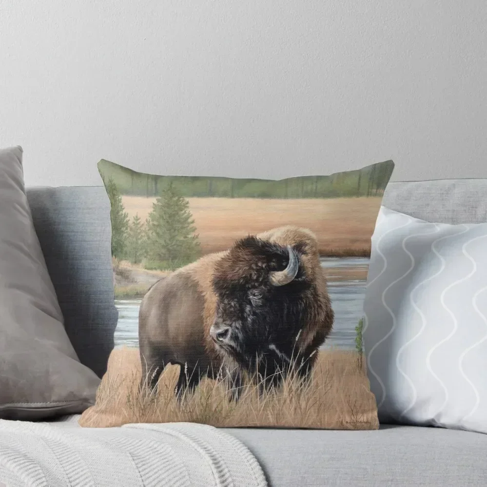 American Bison Painting Throw Pillow Pillow Case Christmas Covers For Cushions Christmas Pillow