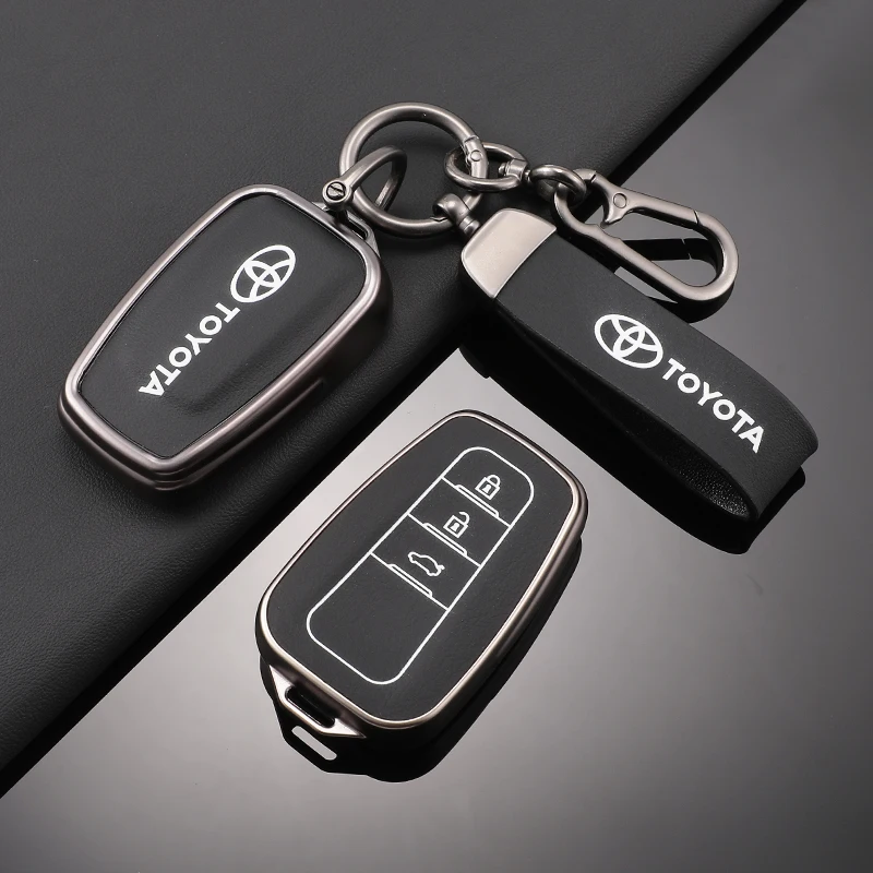 حافظة مفتاح السيارة عن بعد من البولي يوريثان غطاء شل فوب لتويوتا كورولا بريوس كامري CHR C-HR RAV4 ألتيس لاند كروزر برادو سلسلة مفاتيح بدون مفتاح #6
