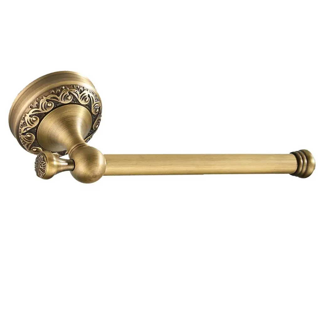 Toilet Kitchen Roll Paper Holder Vintage Brass Toilet Tissue Storage Hanger