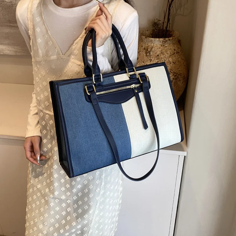 Exquisite Canvas Shoulder Bag Women's Bag-Border Fashion Avant-Garde Novel Oversized Capacity Tote Tote Bag