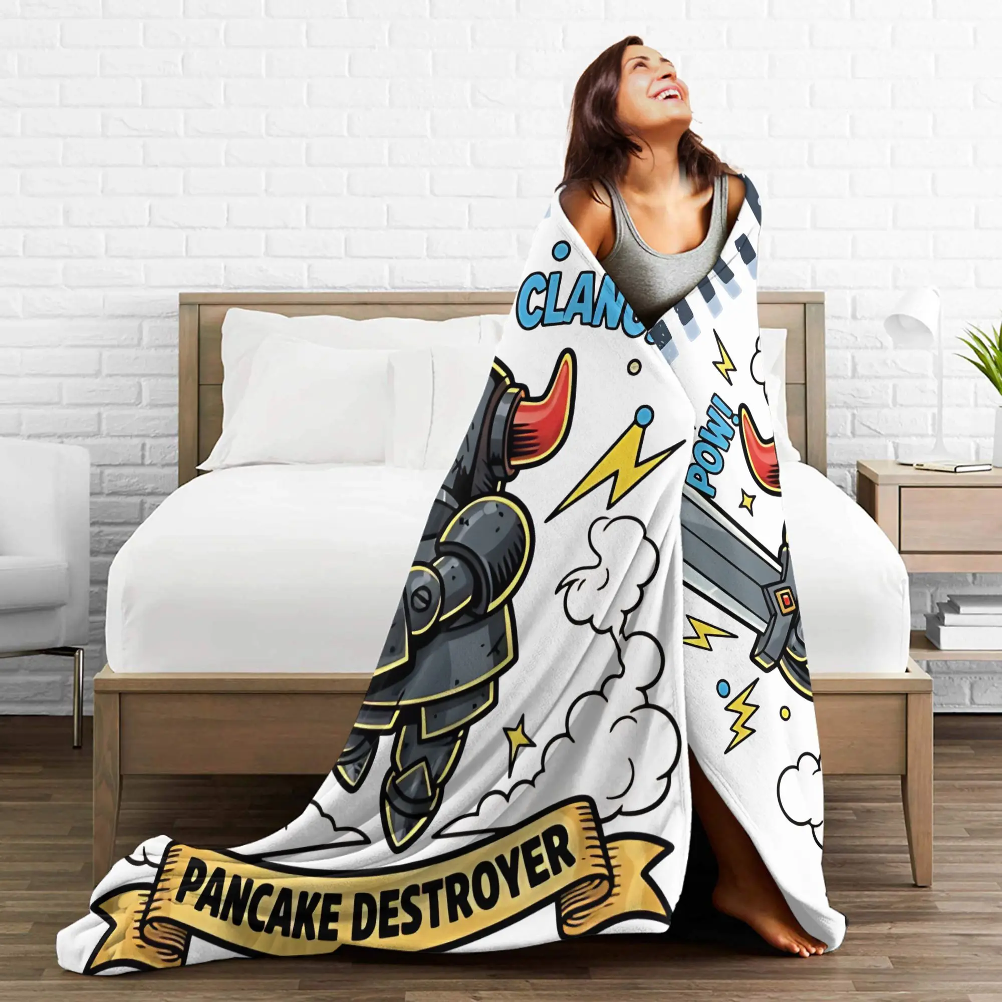 بطانية لعبة Mini Clashes Royaleds بطانية رمي دافئة جديدة من القطيفة لمطعم المنزل في الخريف/الشتاء #4