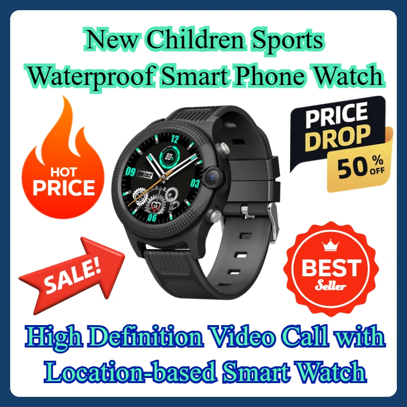 Nieuwe kindersport waterdichte smartphone-horloge High Definition videogesprek met op locatie gebaseerd smartwatch