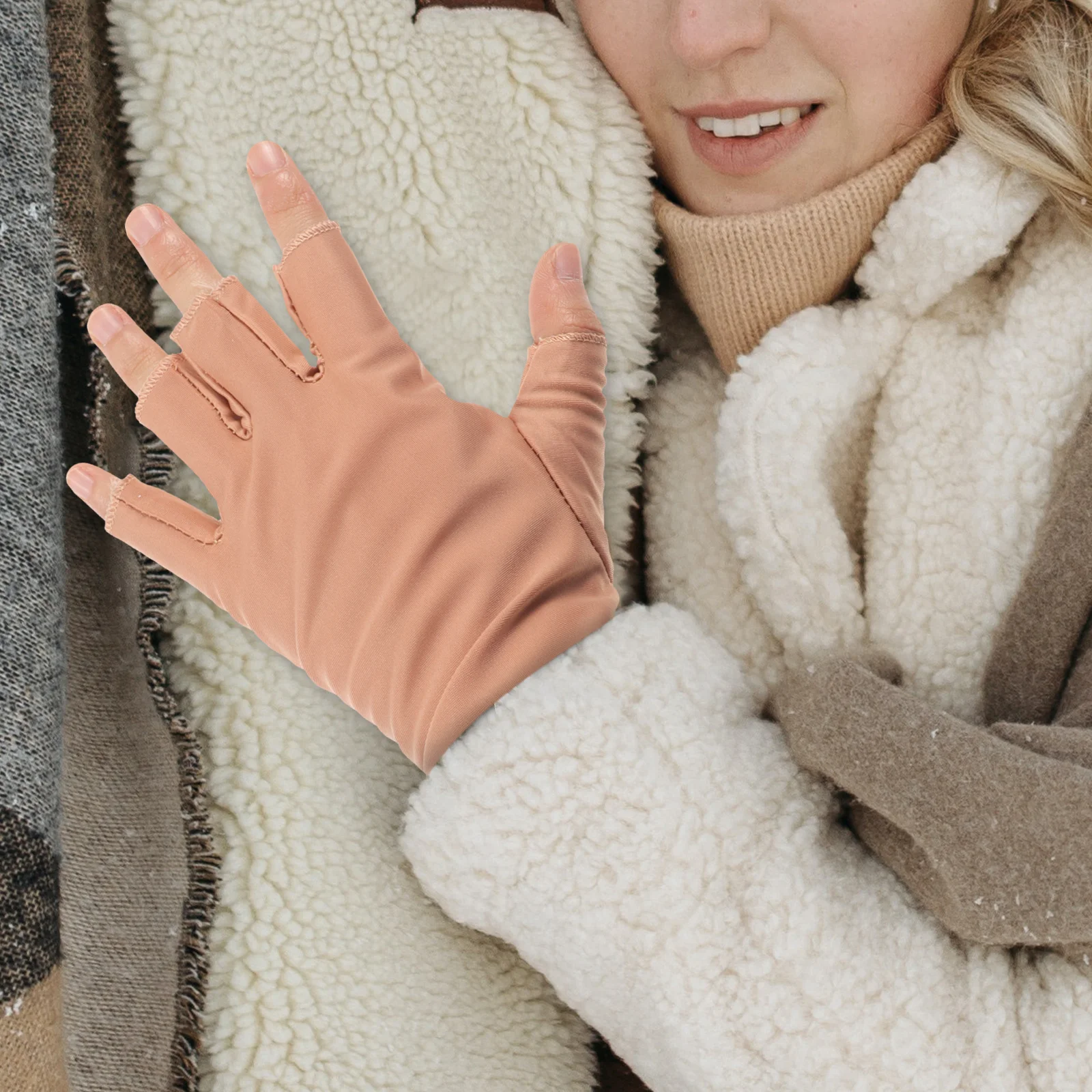 

1 Pair Ice Silk Quick-Drying Sunscreen Uv Proof Half Finger Driving Gloves Non-Slip Grip Breathable For Cycling Outdoor Sports