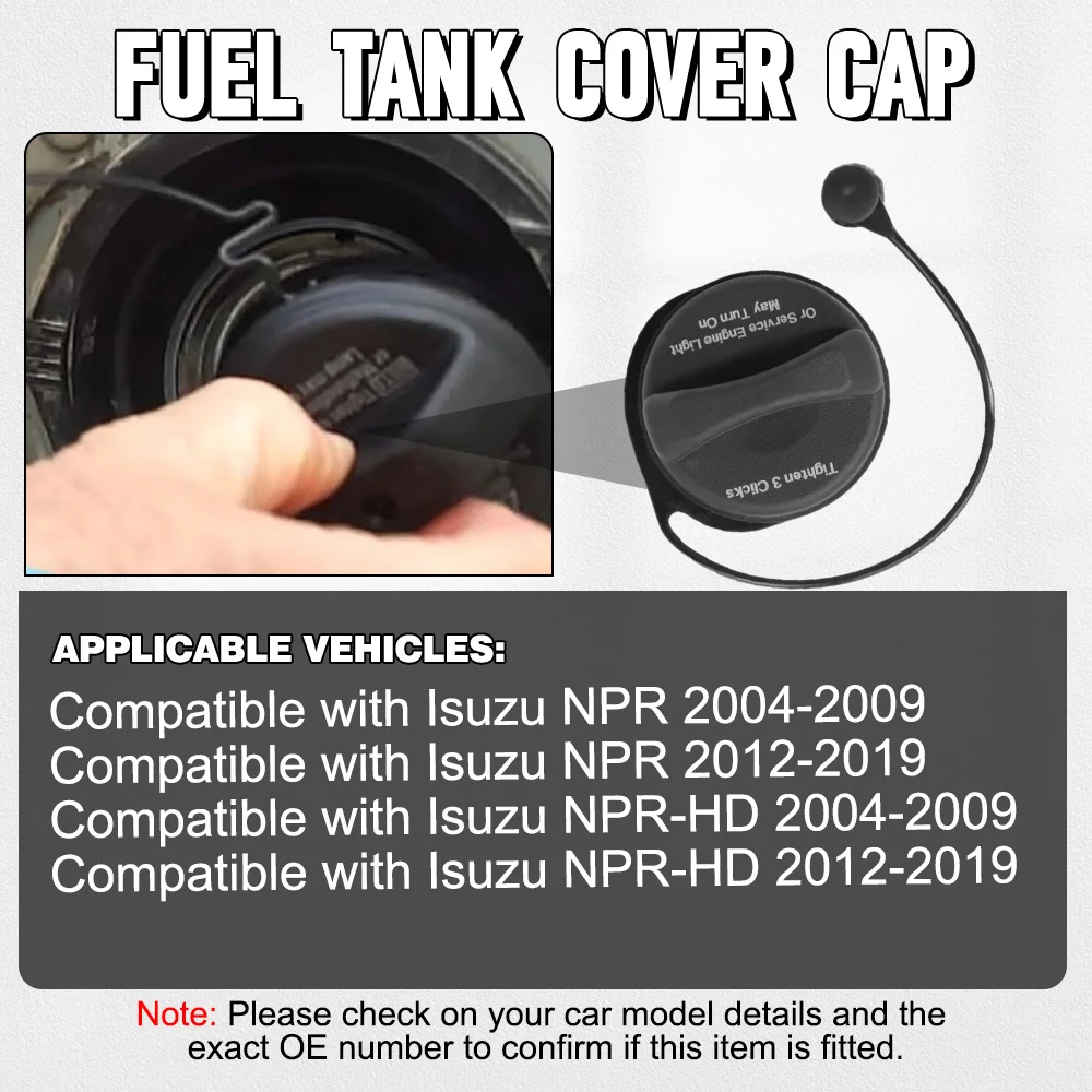 

Car Fuel Filler Tank Gas Cap Cover For Isuzu NPR NPR-HD 2004-2009 2012-2019 8-20914-961-0, 10352662 , 8-10352-662-0