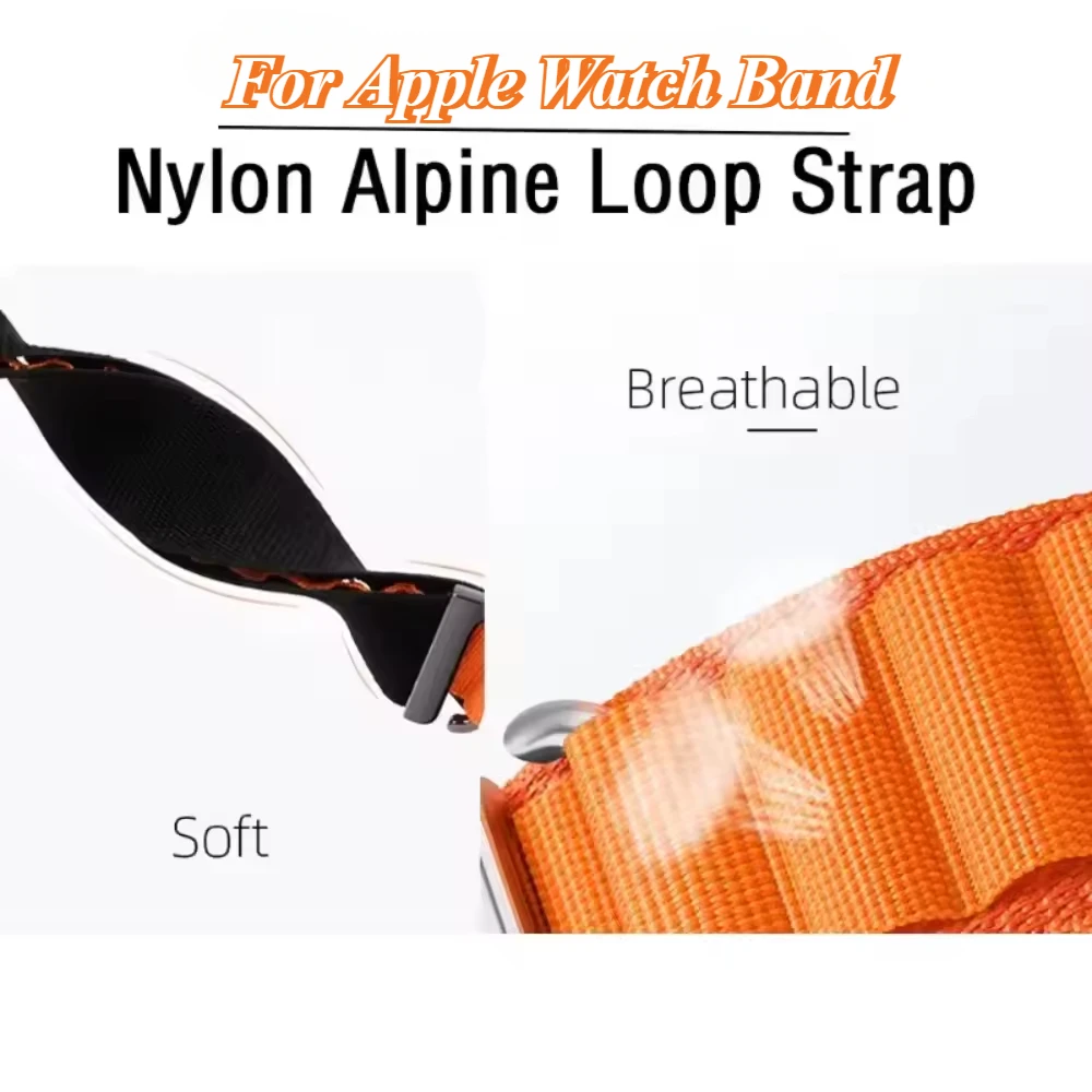 جبال الألب حلقة النايلون ترقية حزام ل سوار ساعة يد آبل 11 10 42/46 مللي متر 9 8 7 45/41 مللي متر الترا 3 49 مللي متر سوار حزام الساعات iWatch 6 5 4 SE