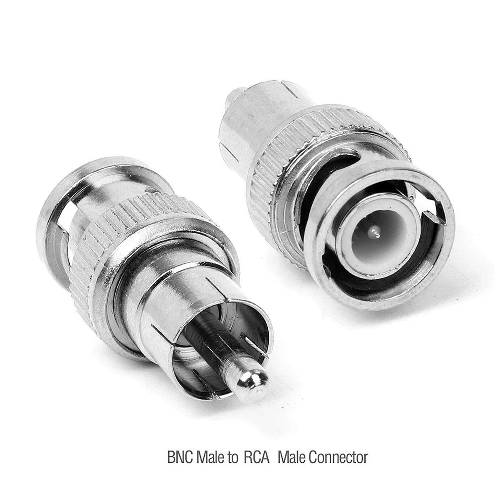 10PCS/lot BNC Male revolution RCA male Connectors Coaxial Cable Adapters security system