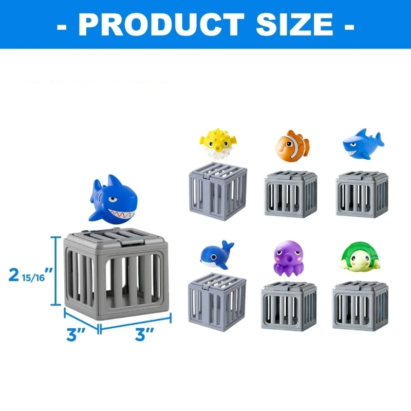 L38E Safe Bath Tub And Pool Diving Toy Set With Cage And Fish For Boys And Girls Foster Imagination And Motor Skills Gift