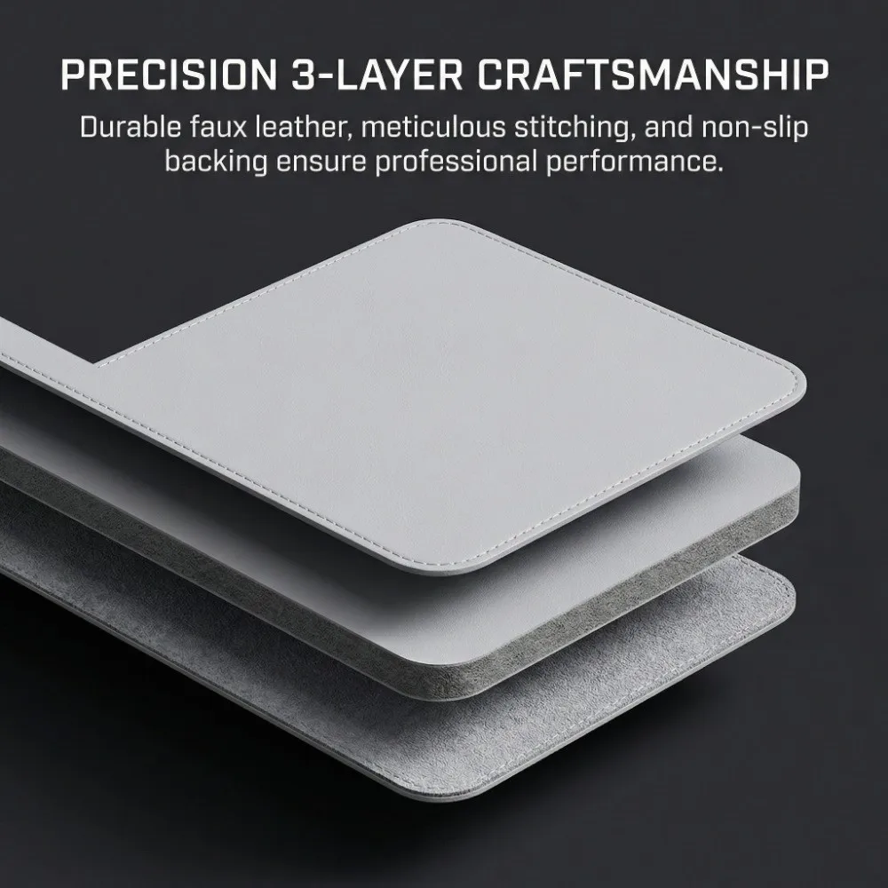 Easy to Clean Stitched Mouse Pad PU Leather Non-slip Keyboard Mice Mat Stain-resistant Extra Large Table Protector Writing Desk