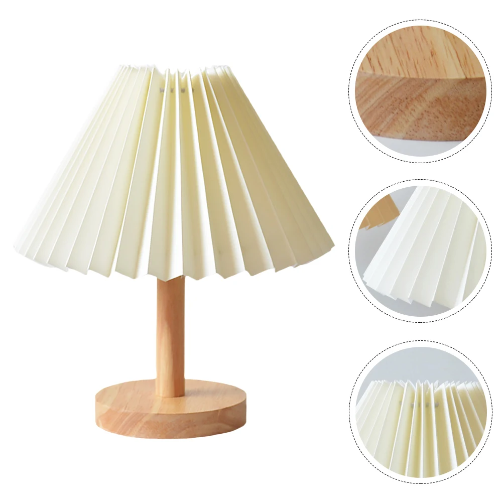 

Wooden Table Lamp Retro Bedside Light Vintage Decorative Night Light Adjustable Color Eye Protection Office Bedroom