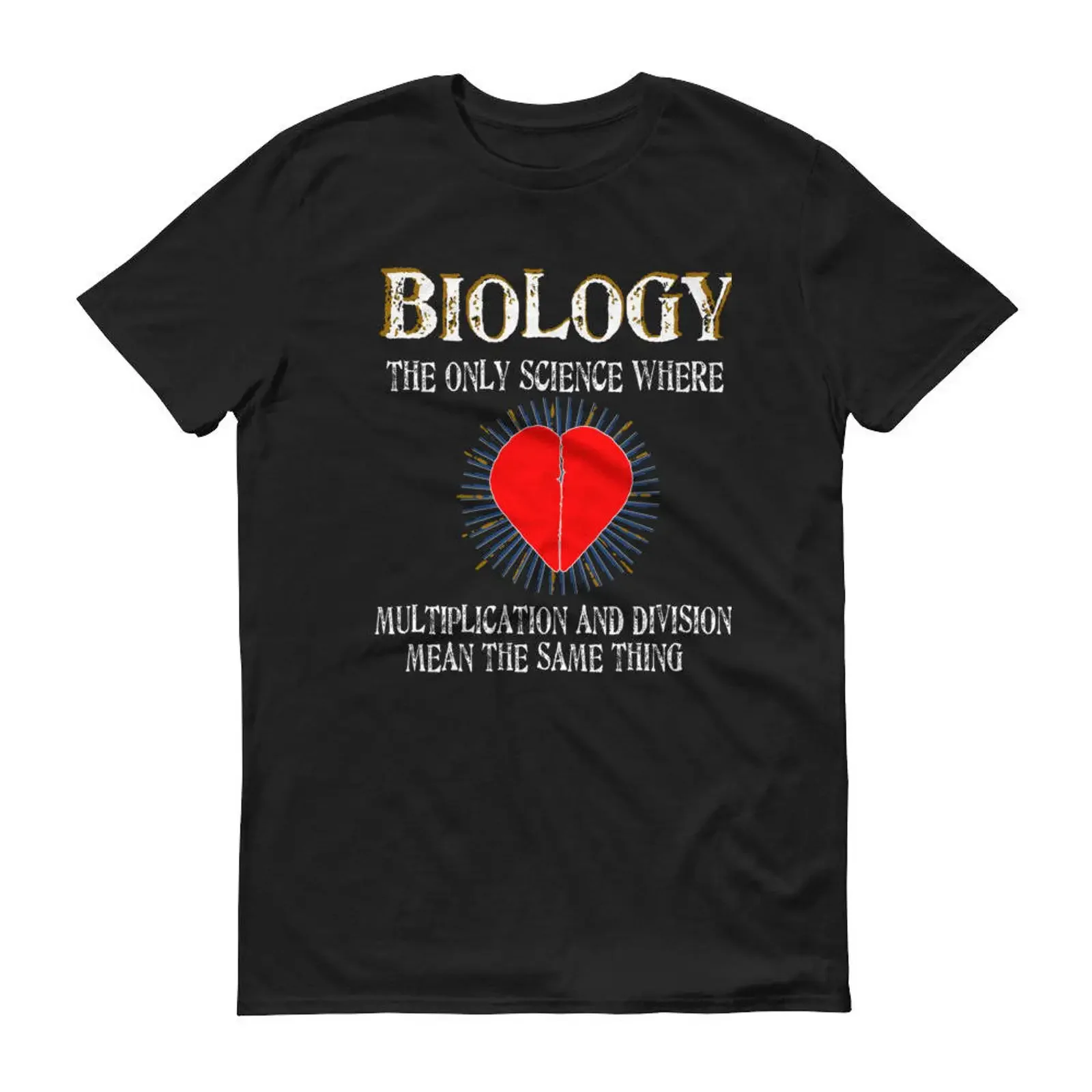 Biology Funny Science Joke T Shirt Casual  Humorous for Teacher Student Biologist vintage Washed Versatile Comfortable
