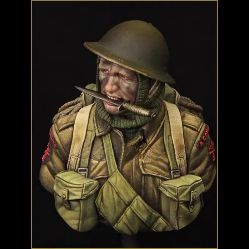 1/10 resin character bust model World War II British special forces figurine white model military theme, unassembled and colorle