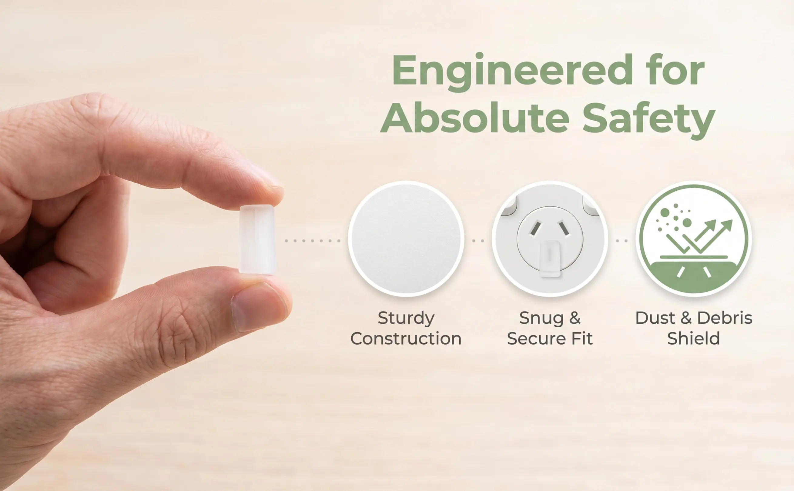 100Pcs Electrical Plug Covers Plastic Safety Socket Covers for 3 Prong Outlets Baby Proofing Wall Plug Protectors Outlet Safety