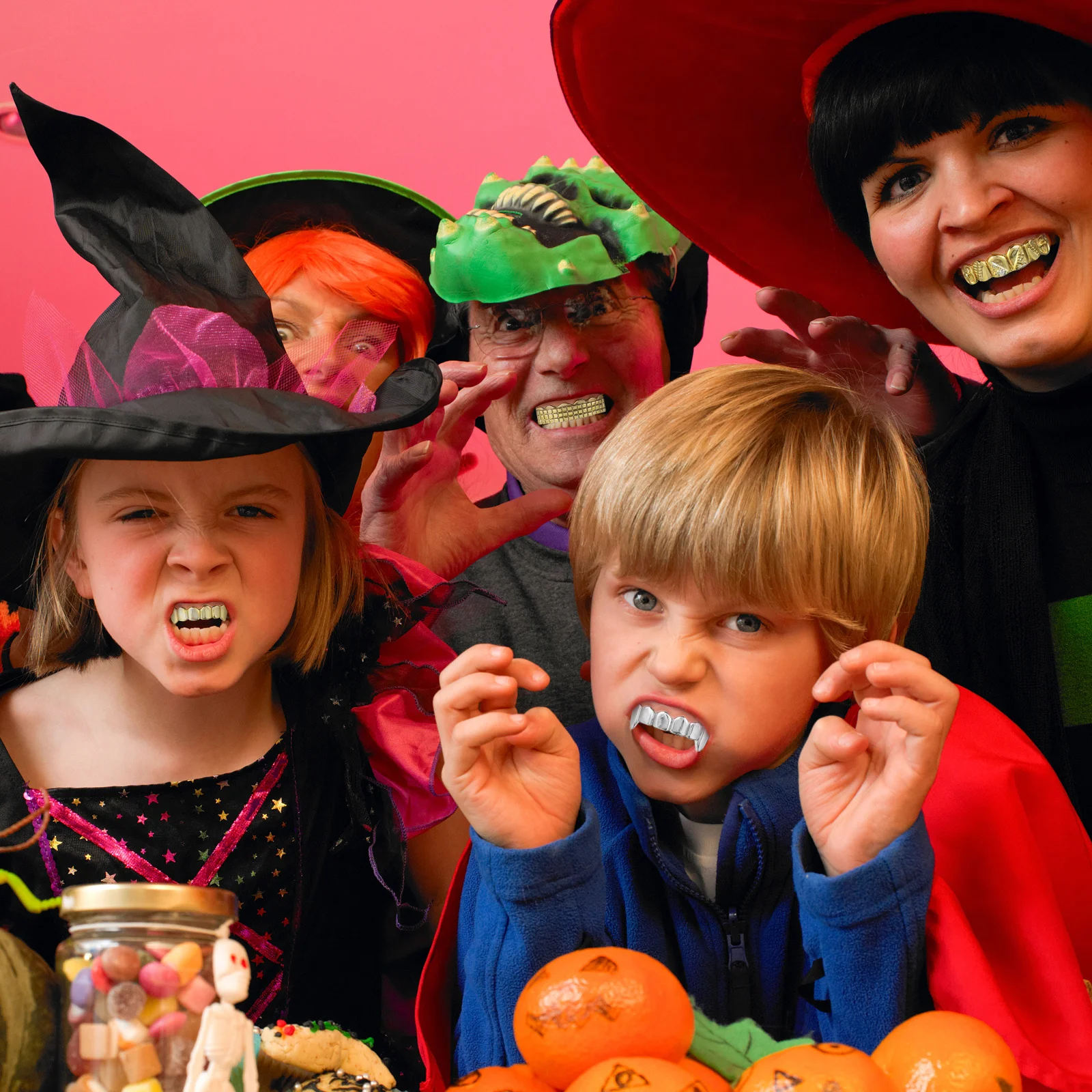 8Pcs Halloween Fake Teeth Set Simulated Funny Fake Zombie Teeth Cosplay Accessories Party Favors for Adults Children