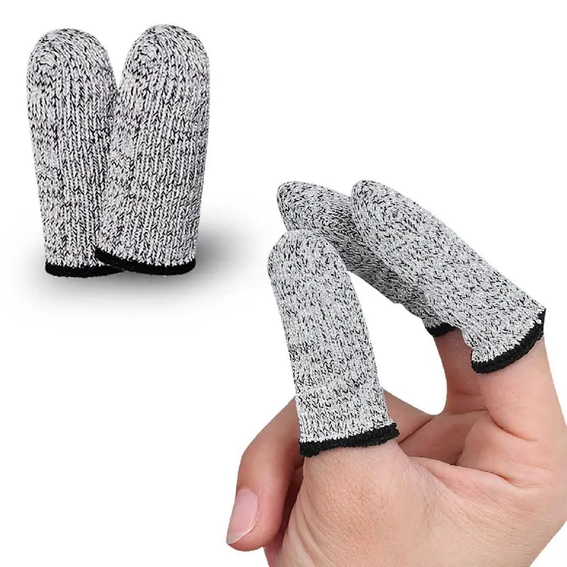 通気性のある切断防止フィンガースリーブ、5グレードの指先プロテクター、2x、キッチン用指先ガード、食品切断