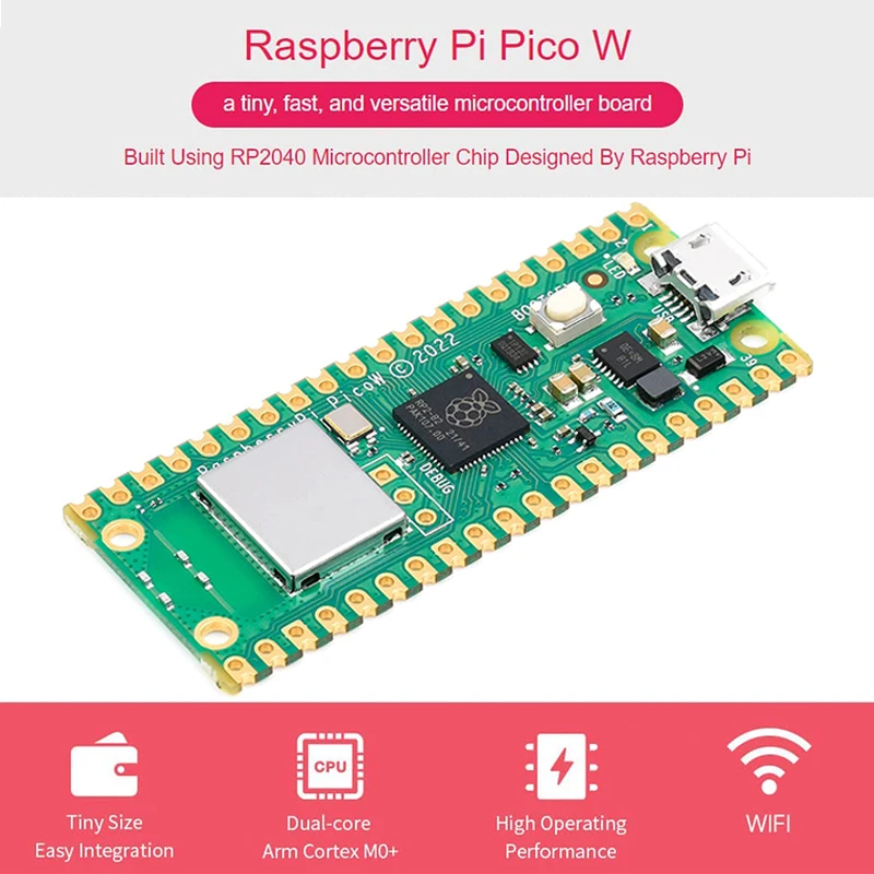 Raspberry Pi Pico / Pico W Based On RP2040 Microcontroller Dual-core ARM High-Performance Cortex M0+ Processor