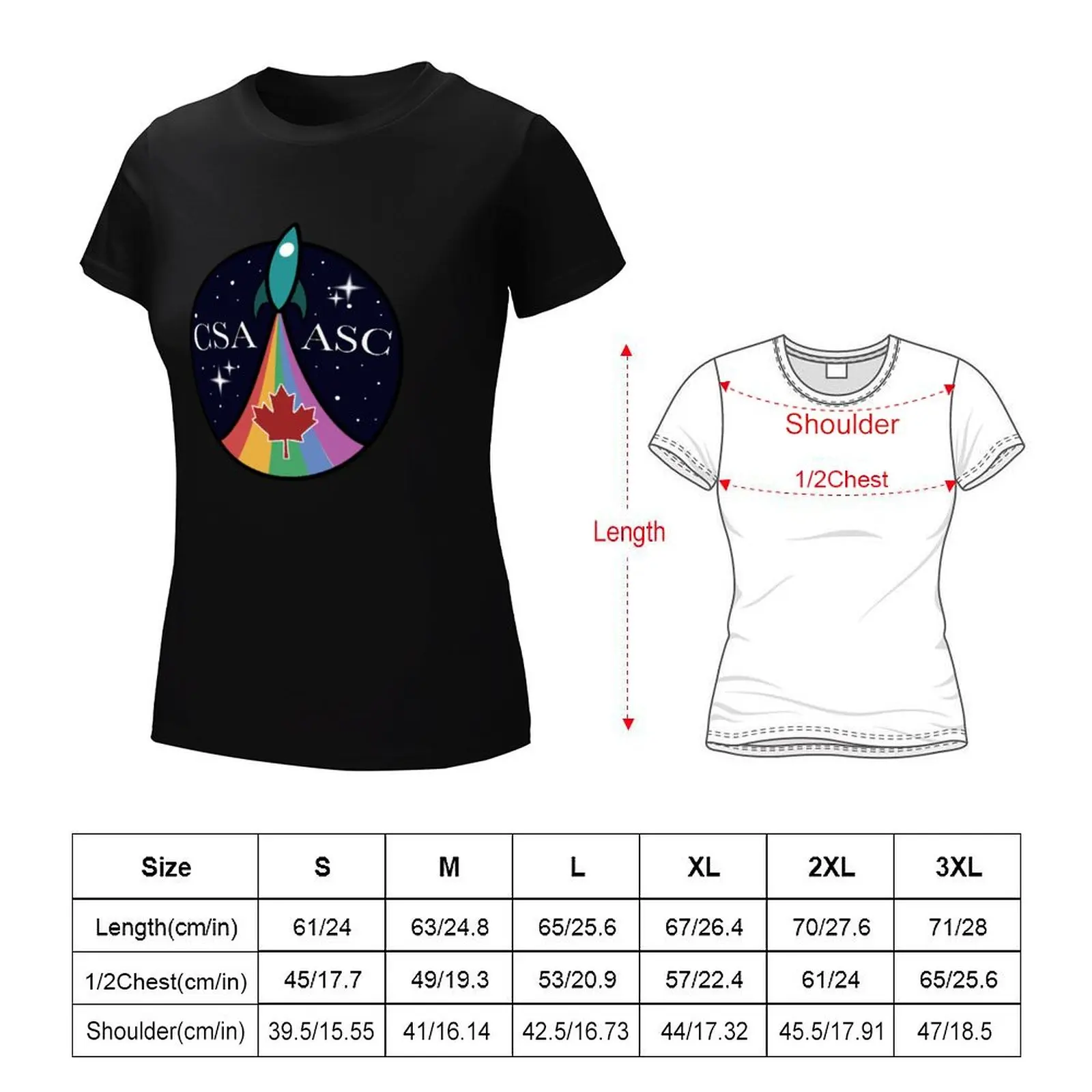 Canadian Space Agency Retro Logo t-shirt abbigliamento estetico abbigliamento donna magliette da allenamento per donna