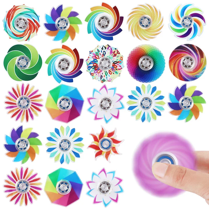 10/20Pcs Vibrant Swirling Fidget Spinner Bulk Colorful Floral Pattern Spinning Tops For Party Favors Bag Fillers Desk Decoration