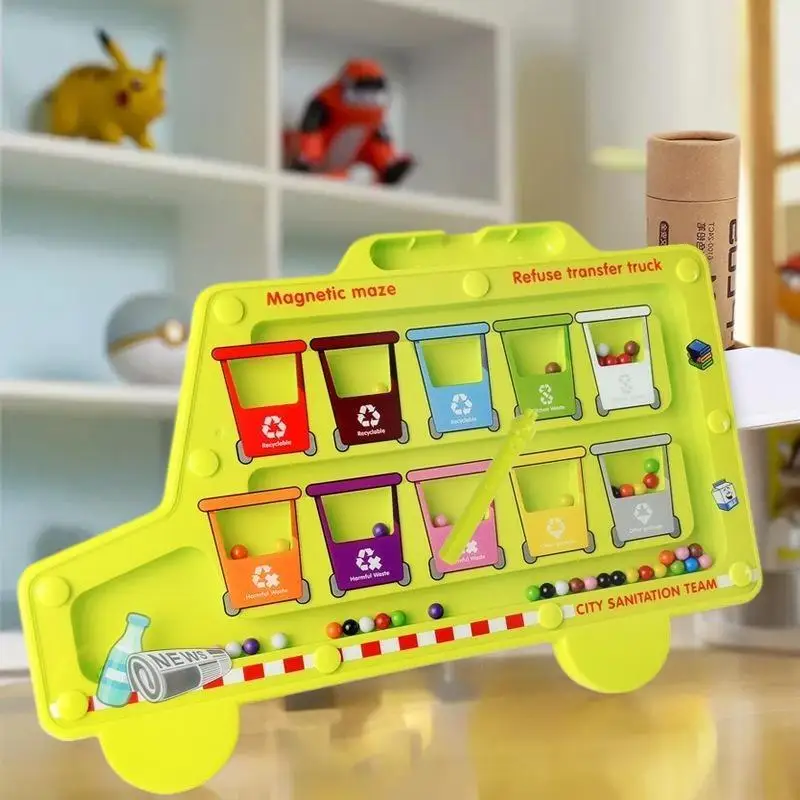 Permainan Maze Magnetik Montessori, Permainan Sensorik, Latihan Kontrol Pena & Keterampilan Motorik Halus untuk Anak-Anak