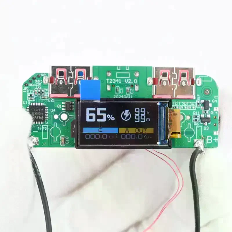 1Pcs Bidirectional Fast Charger Converter Mobile Power Module DIY Power Motherboard With Display Type-c USB 22.5W