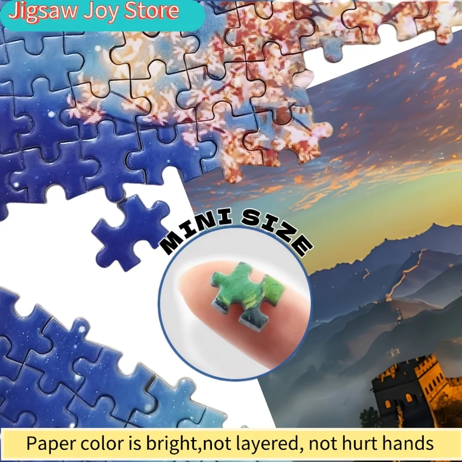 1 صندوق (500 قطعة) لغز للبالغين، لغز لوحة سور الصين العظيم، لعبة ممتعة وتعليمية، ديكور منزلي للعرض على الحائط، هدية لأصدقاء في عيد الميلاد