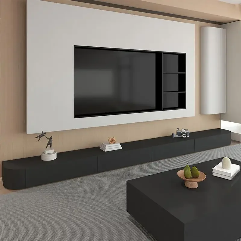 Modern TV Stand, Drawers Center Design, Universal 85 Inch Black Style, Floor Showcase Fernsehtisch Home Furniture
