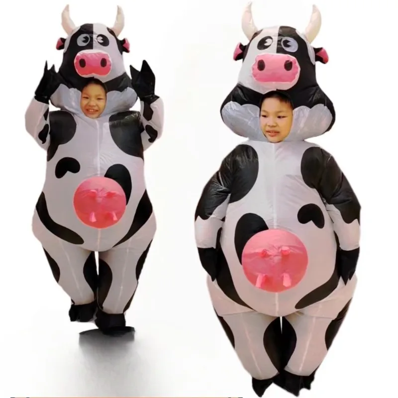 

Cute and Funny Halloween Kids Cow Inflatable Costume for Party, Funny Role Play Props, Cow Inflatable Outfit Dress Up