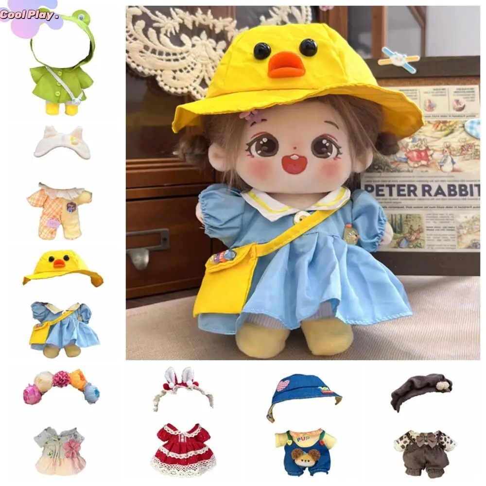 

1 set Dress Up 20cm Cotton Doll Clothes DIY Clothing Outfit Star Doll Clothes Suit Mini Lovely No Attributes Dolls Clothes