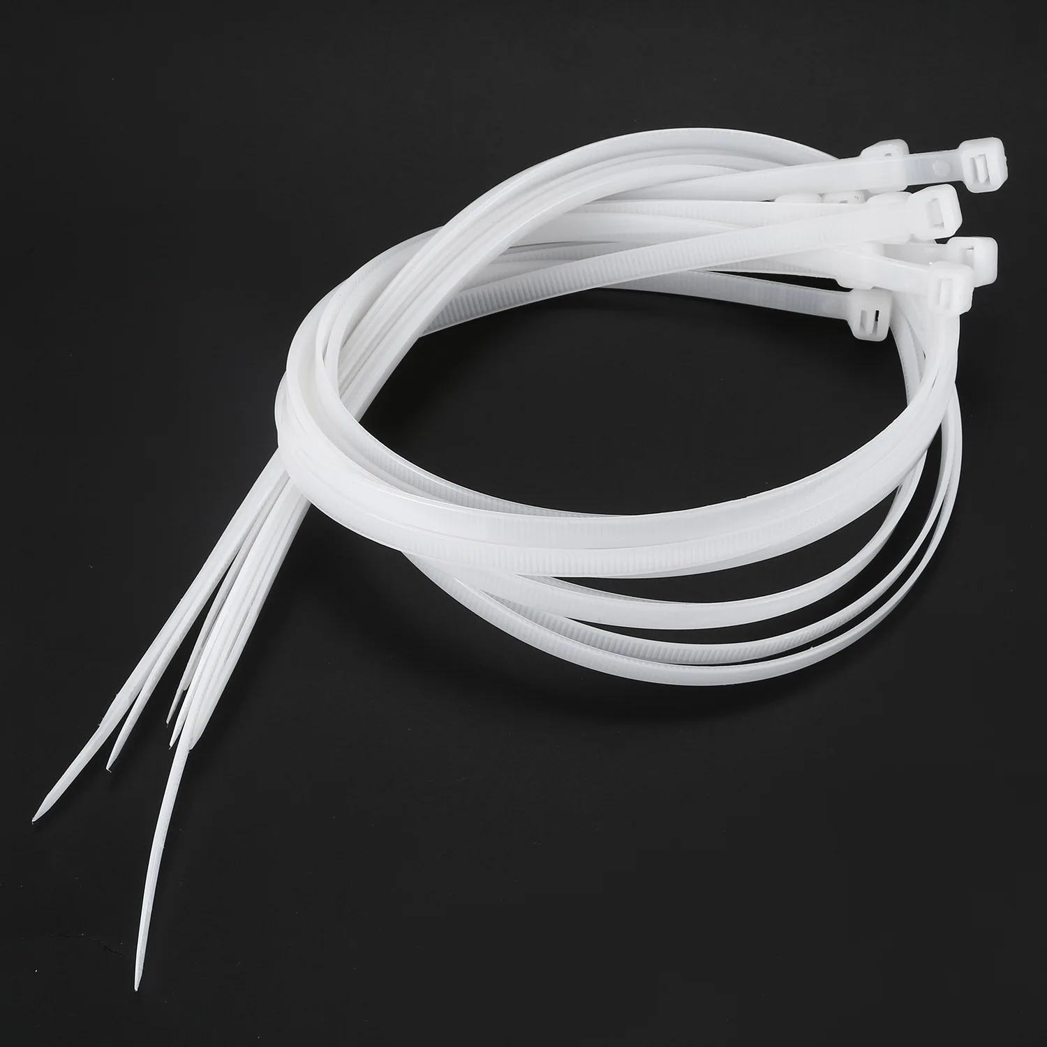 10X Extra Long 76Cm Cable Ties White Zip Wraps