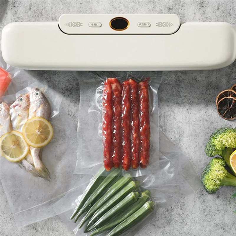 

FGGS-Vacuum Sealer Packaging Machine Food Vacuum Sealer With 10Pcs Vacuum Bags Household Vacuum Food Sealing Easy Install US PLU