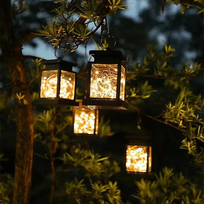 

1/2/4PCS Garden Decor Outdoor Solar Lights Waterproof Hanging Candle Lamp with Handle Portable Decorative Pathway Lighting