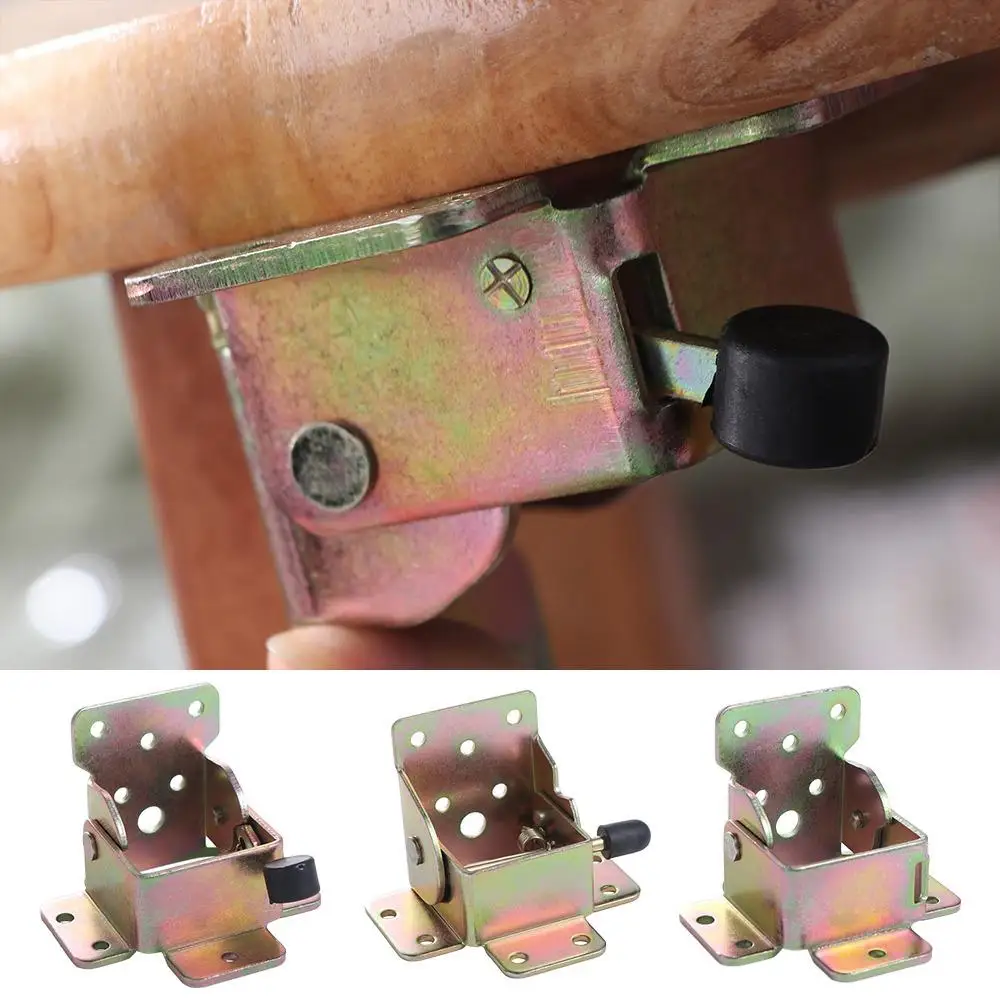 Table Connector Folding Table Leg Bracket Corrosion Resistance Smooth Surface Folding Table Legs Hinges Metal 90 Degree