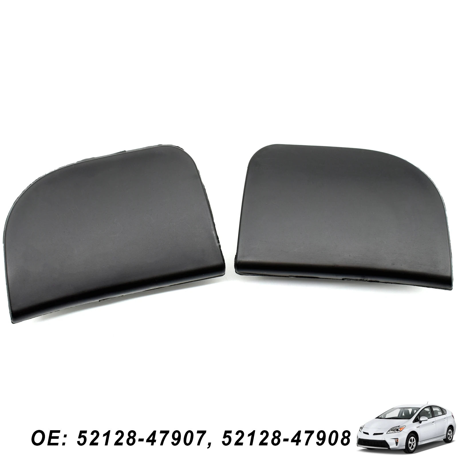 2pcs Front Bumper Tow Hook Cover Eye Towing Cap For Toyota Prius XW30 2012-2015 52128-47907 52128-47908 Trailer Left Right Hole