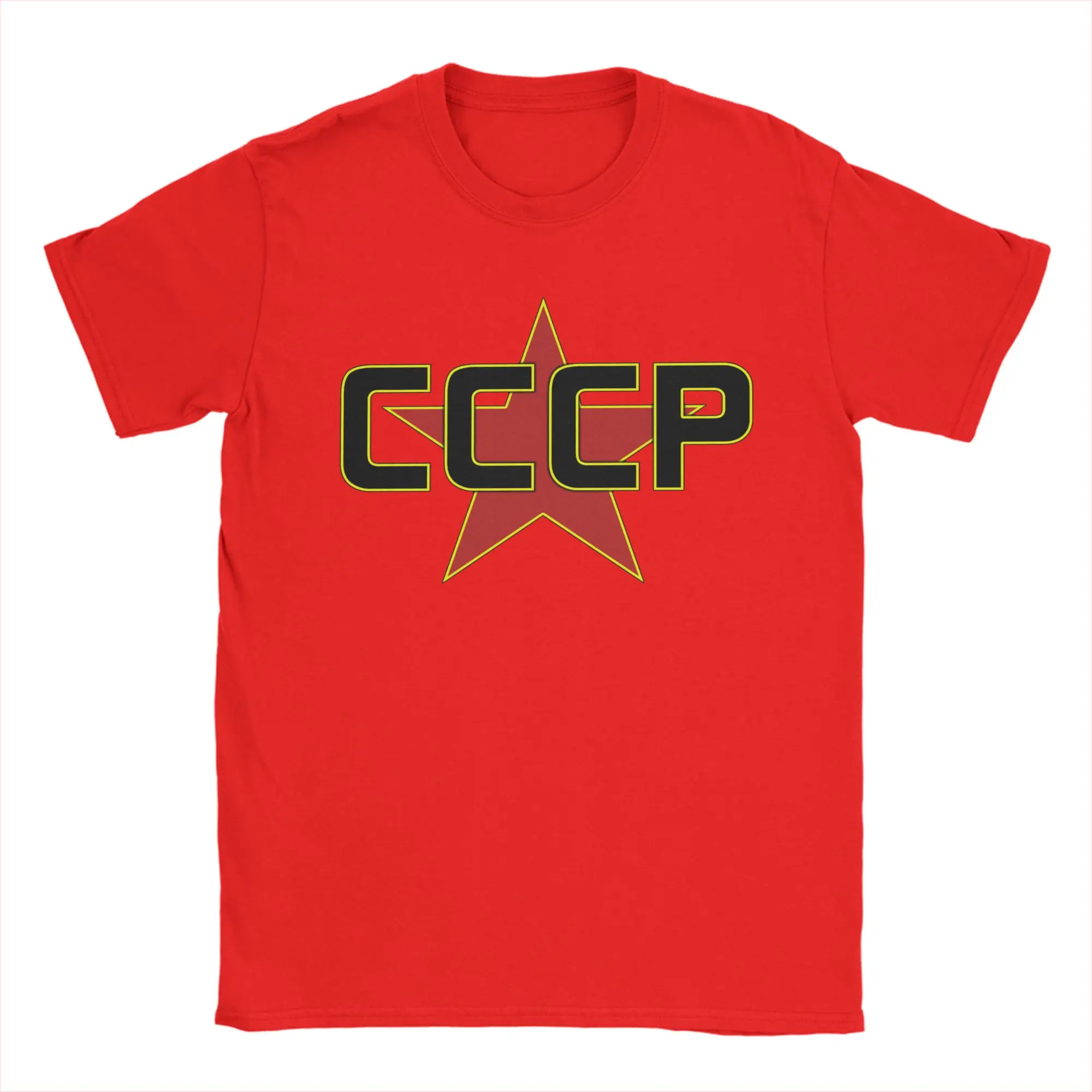 CCCP Over the Red Star T-Shirt Men Women  Hipster Cotton Tee Shirt Crew Neck Short Sleeve T Shirt Plus Size Clothing