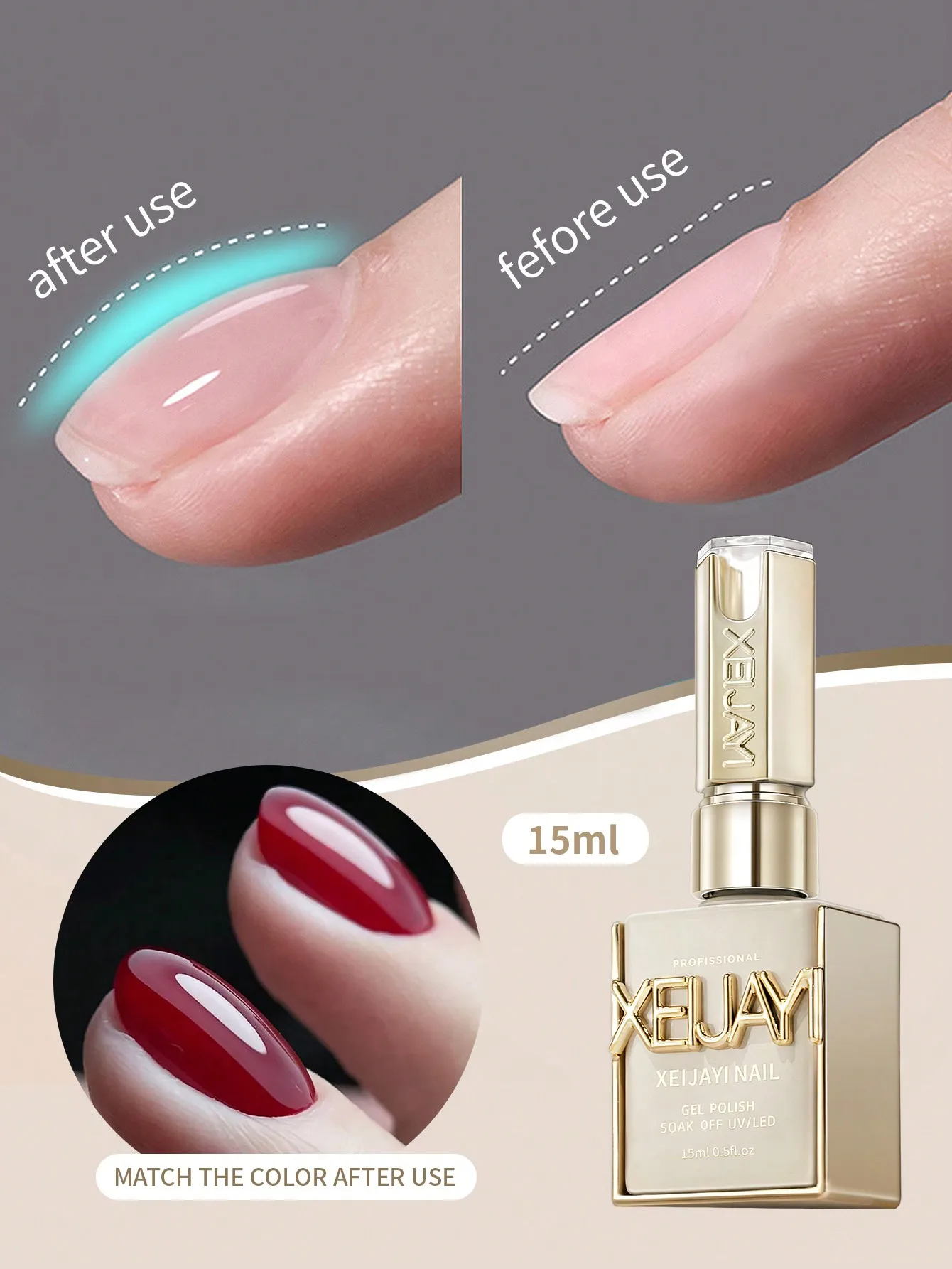 1 Stück Soak Off UV/LED Gel-Nagellack, Hochglanz und perfekte Farbabstimmung. Professionelles Gel in Salonqualität