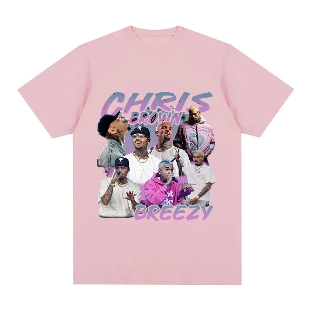 Rap singer Chris Brown Breezy pattern Tshirt Harajuku womes short sleeved Tshirtcasual T-shirt street wear fan gift