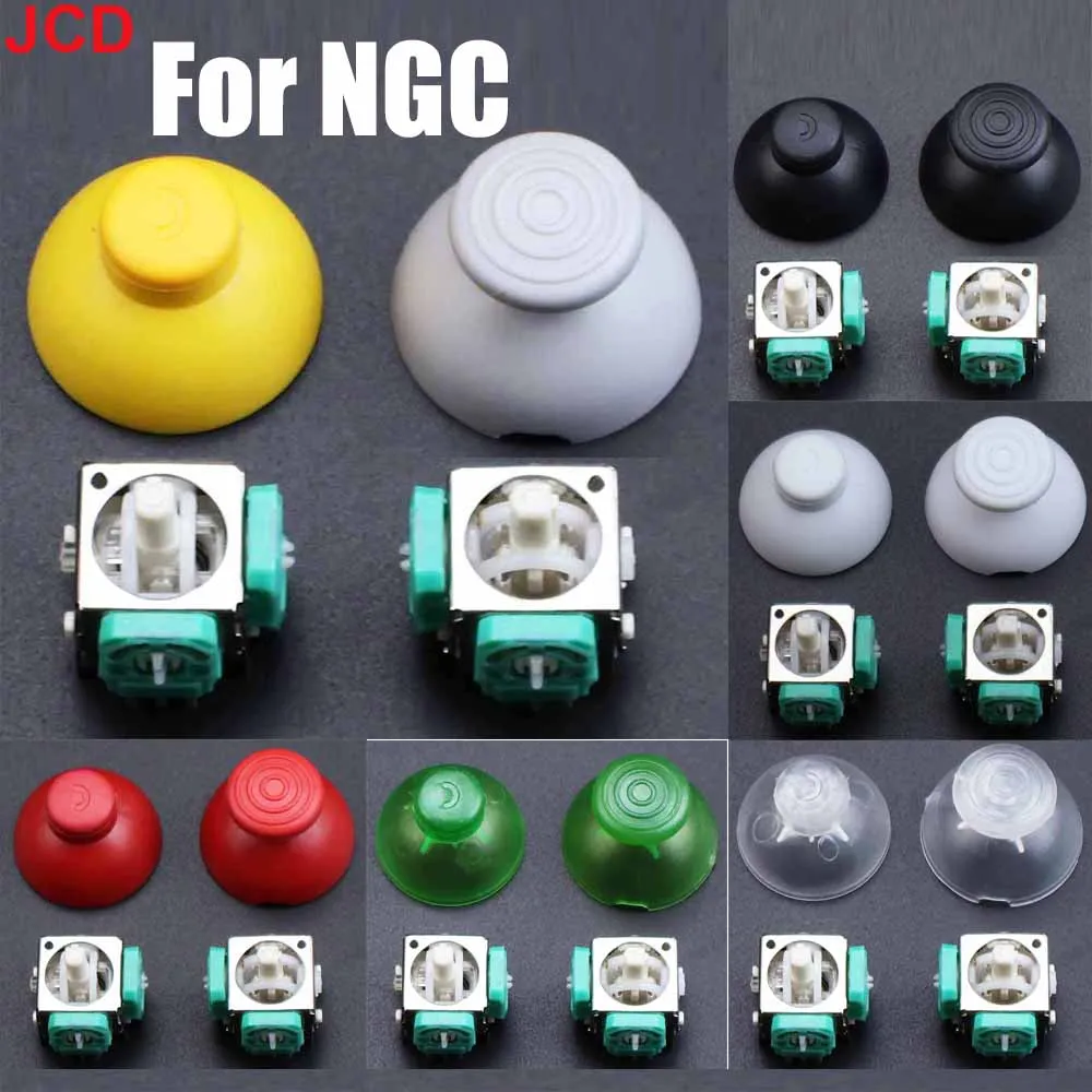 4 in 1 Left And Right 3D Analog Joystick +Thumbcap Buttons For Nintend GameCube For NGC GC Controller Repair Replacement Parts