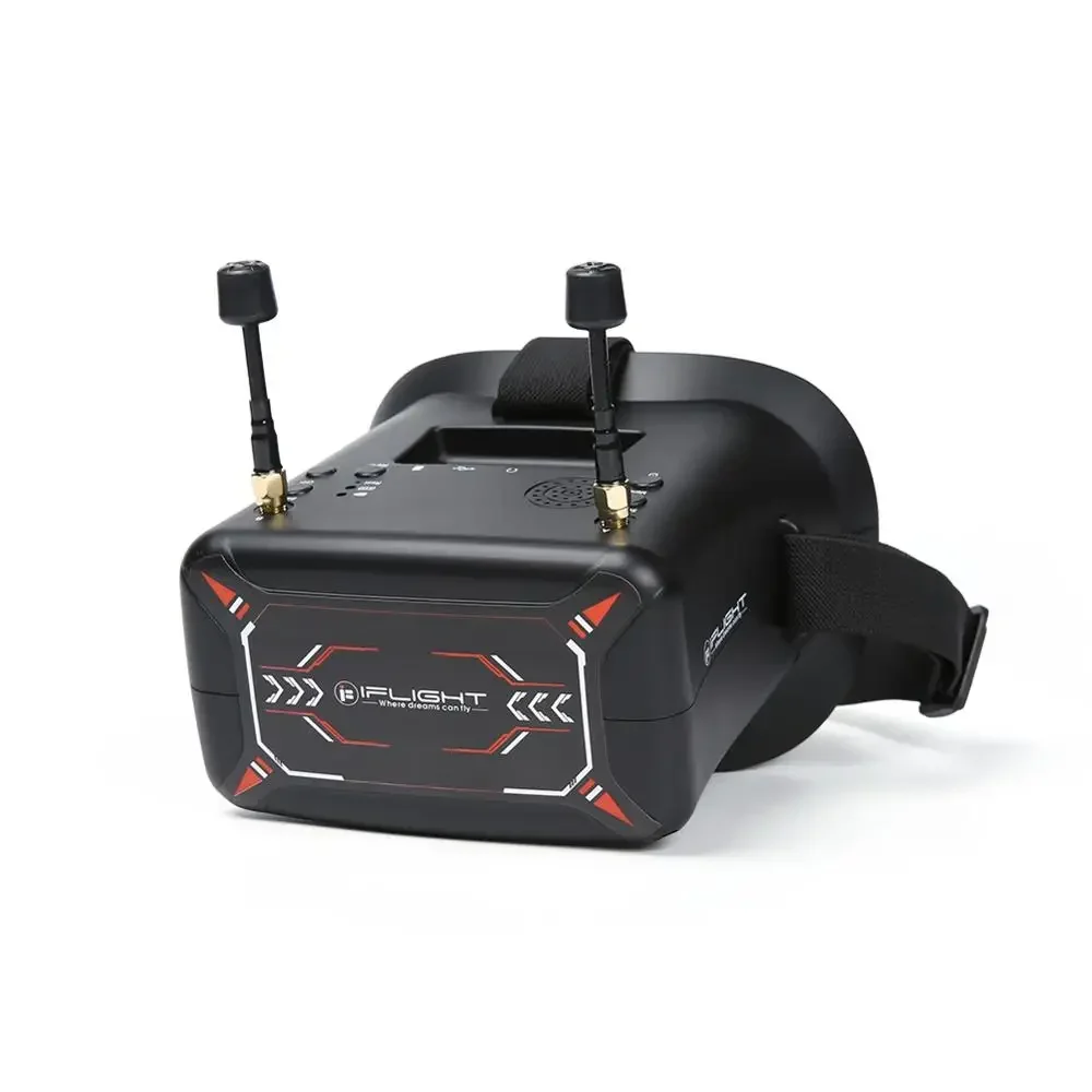 

IFlight 4,3-дюймовые аналоговые очки FPV 40 каналов 5,8 ГГц с функцией DVR Встроенный аккумулятор 3,7 В/2000 мАч для части дрона FPV