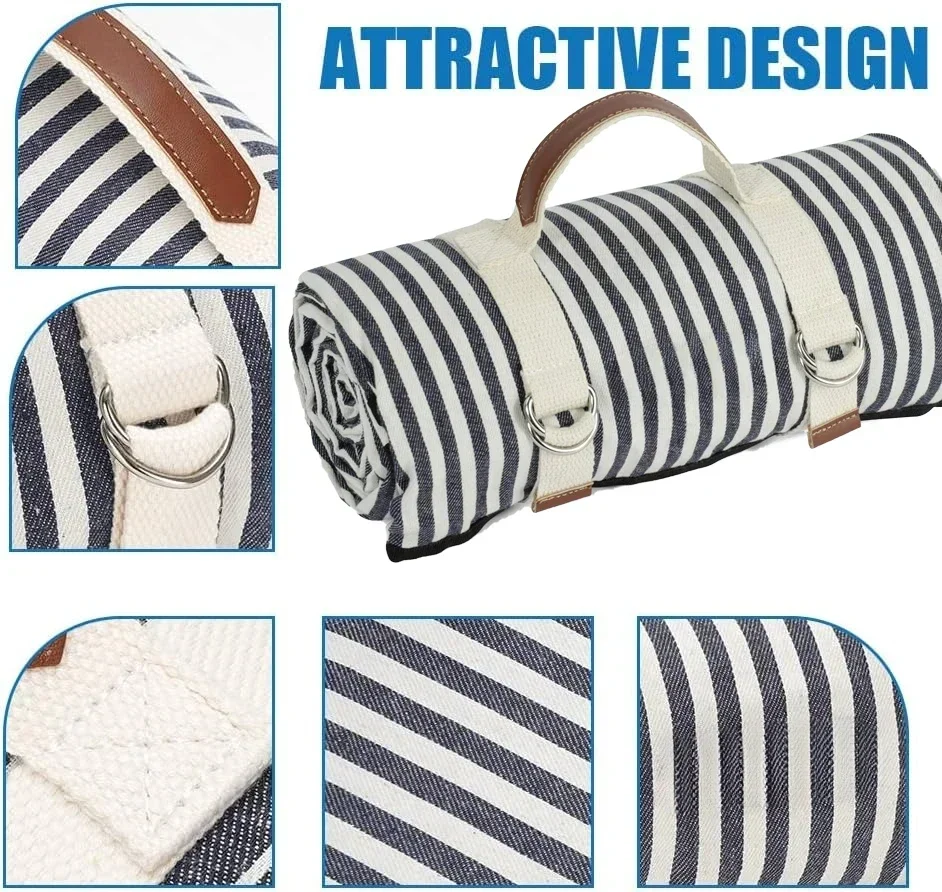 

Large Picnic Outdoor Blanket PortableAnd aterproof Sandproof Foldable Fashion Handy Tote Picnic Blanket ﻿for Camping,Beach,Park