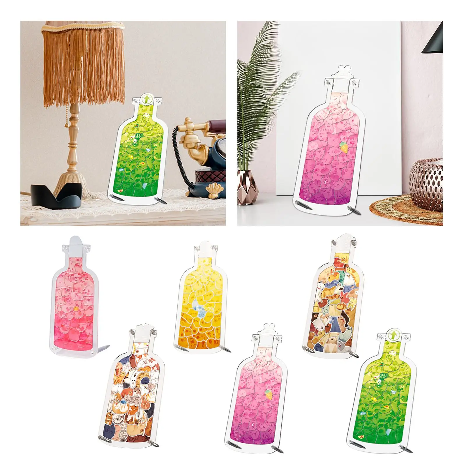 Animal Puzzle Toys Acrylic Puzzles DIY Home Decoration Birthday Gifts Acrylic Bottle Standee Puzzle for Adults Boys Girls