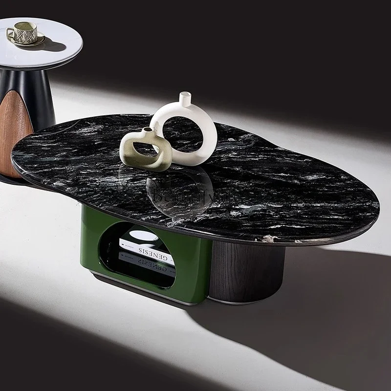 

yj21 Italian light luxury modern coffee table, high-end living room home villa special-shaped luxury stone coffee table
