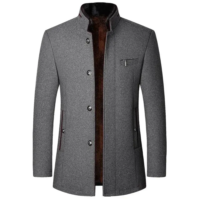 

Men's Camere Woolen s Jaets Standup Collar Long Sle Faionable Autumn Season Slim Fit Youthful Trend