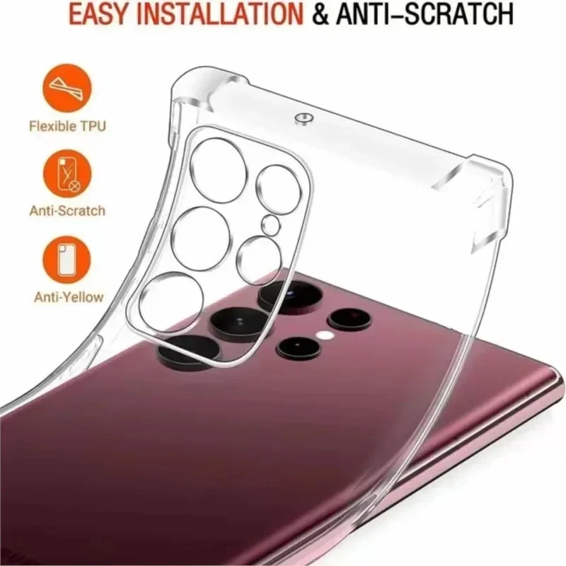 Clear Shockproof For Phone Case For Samsung Galaxy S23 S24 S21 S22 S23 For Plus S21 For FE S24 Ultra 5G Back Cover