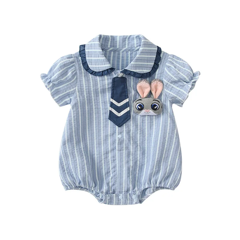 

Summer 6-24M Newborn Toddler Baby Girl Thin Bodysuits Cotton Judi Blue Cute Rabbit Bubble Sleeve Romper Outdoor Clothes 2025